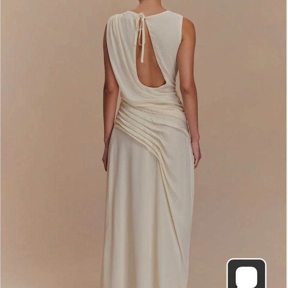 Meshki Cream Draped Gown - Picture 3 of 5